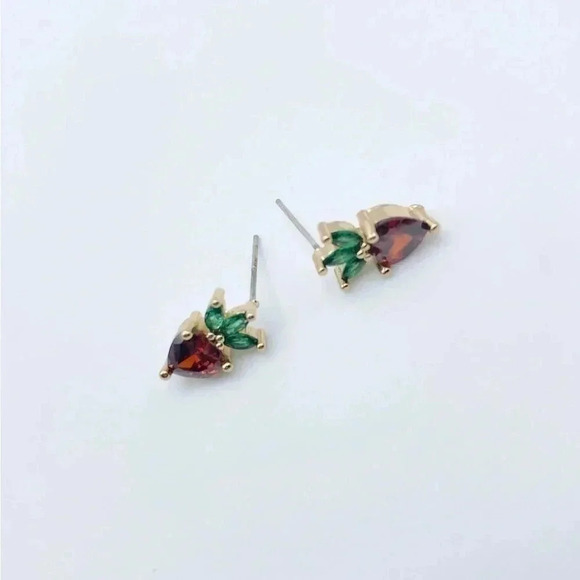 Petite Strawberries Stud Earrings - Picture 2 of 3